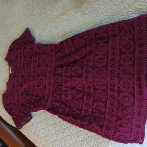 Maroon Lace Loft Dress